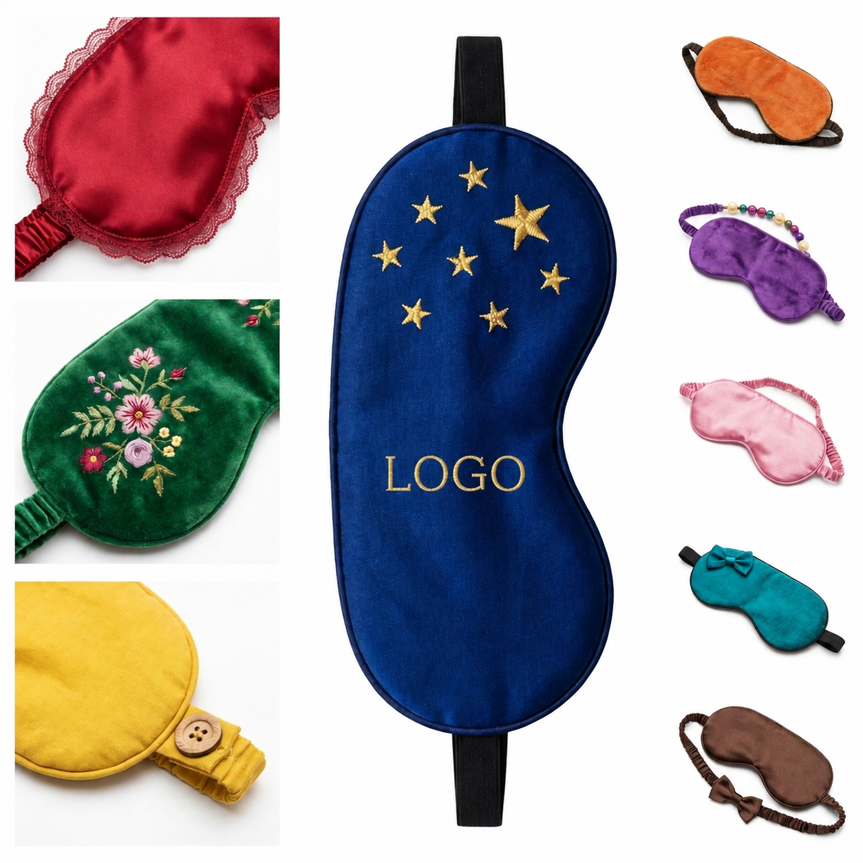 Luxurious Adjustable Contoured Sleep Mask for Travel and Home Wellness