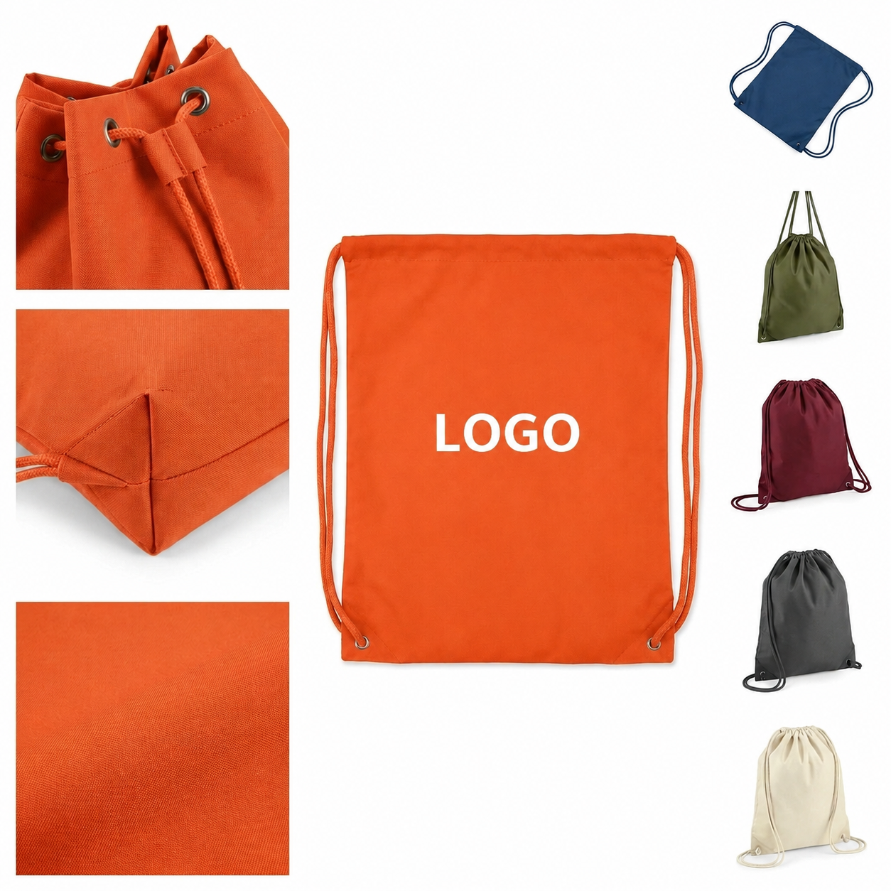 Lightweight 210D Polyester Cinch Pack with Reinforced Corner Grommets