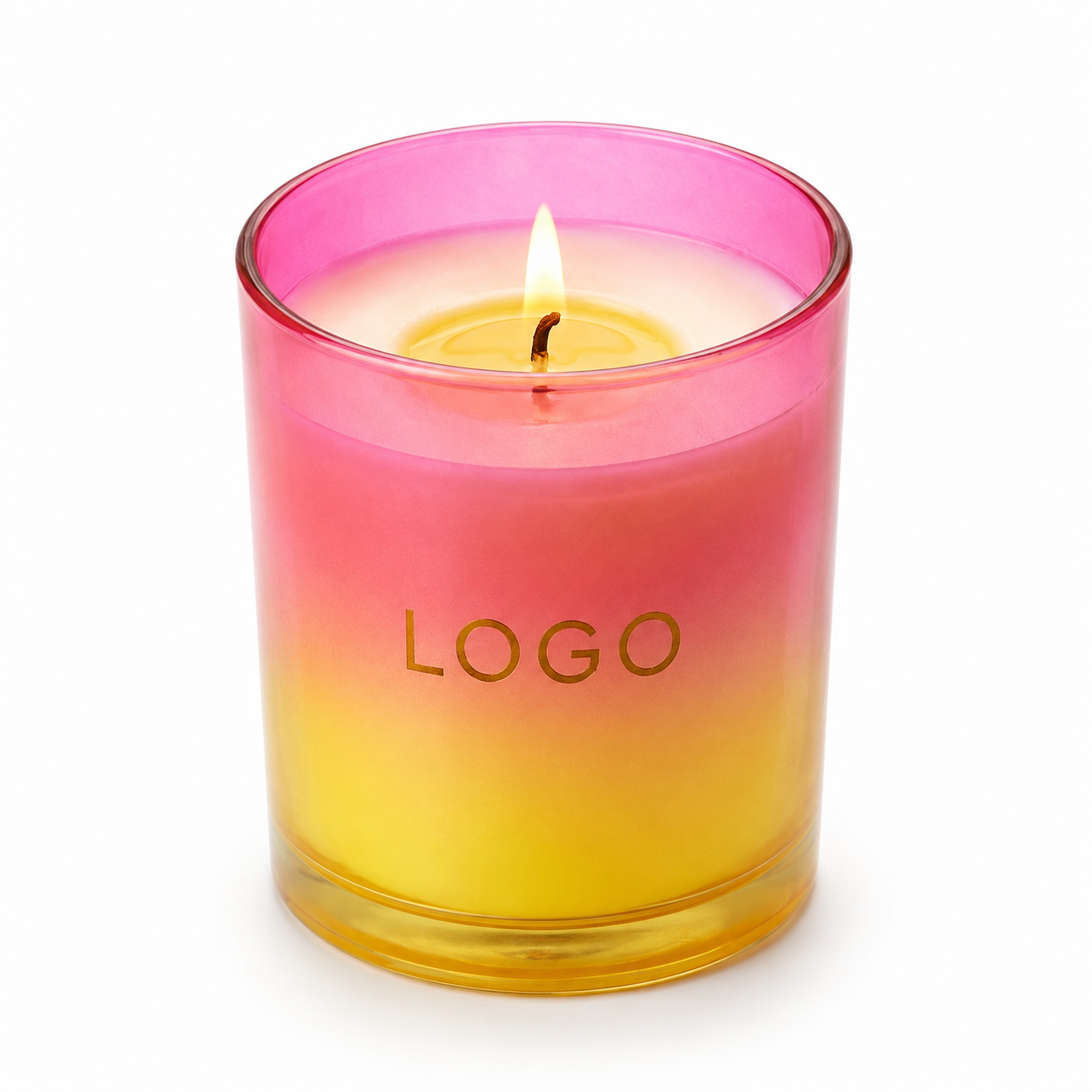 Gradient Glass Jar Scented Candle with Natural Soy Wax and Essential Oils