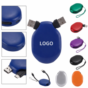 Compact Retractable Cord Portable Charger