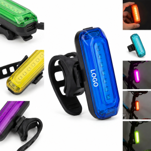 USB Rechargeable Wide-Angle LED Safety Bicycle Tail Light with Flexible Silicone Strap