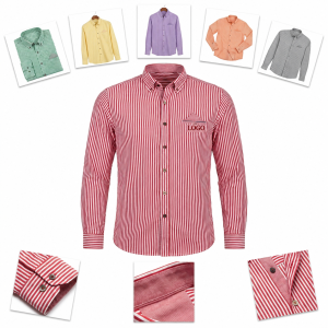 Professional Striped Long Sleeve Button-Down with Breathable Fabric